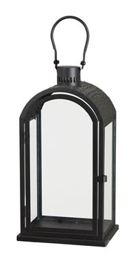 Matte Black Iron Glass Lantern