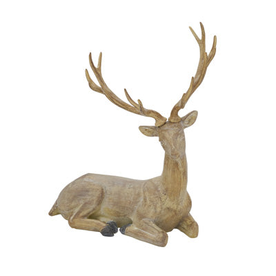 Set of 2 Natural Lounging & Standing Deer Deer