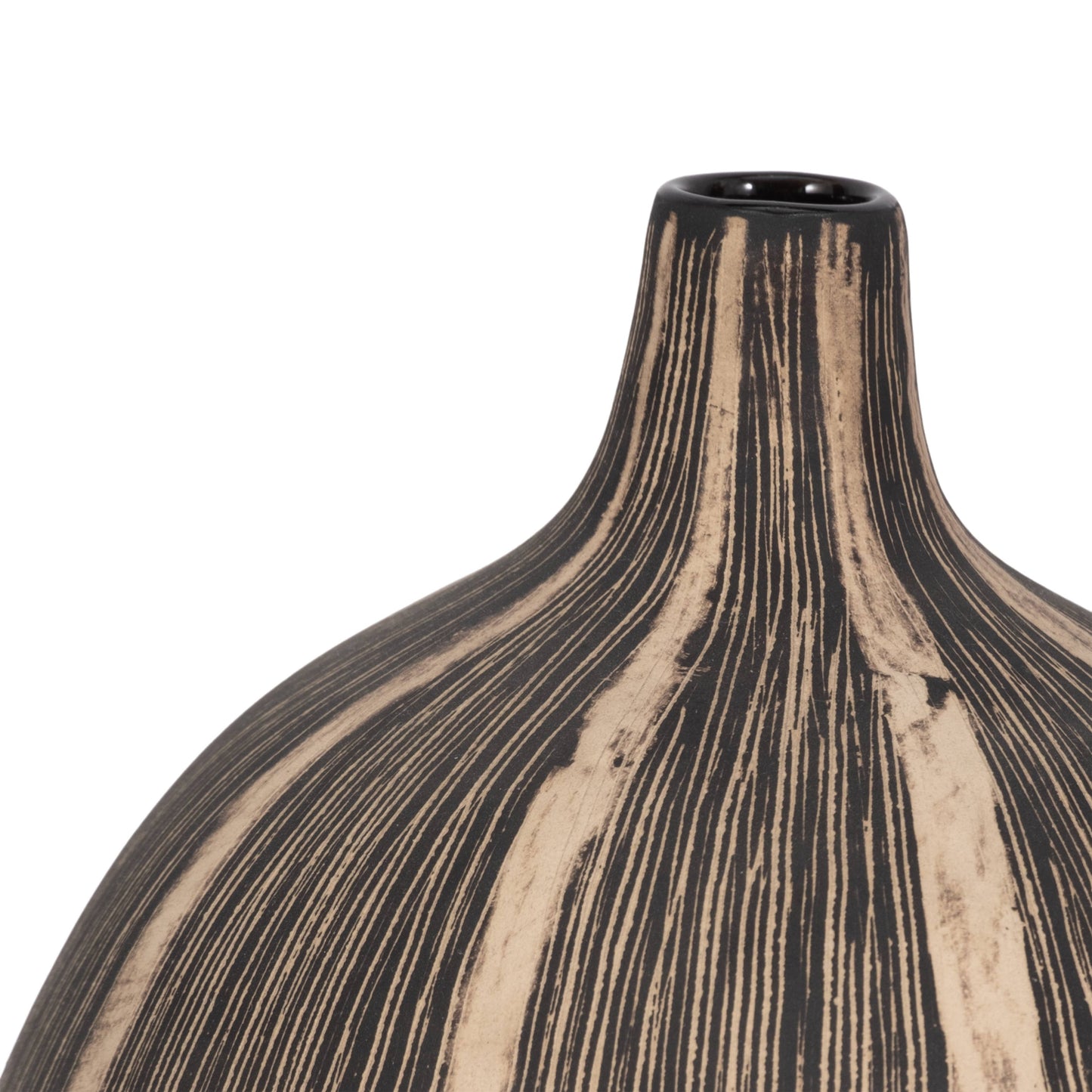 Ceramic Modern Tribal Decorative Vase - Brown, 10 in.