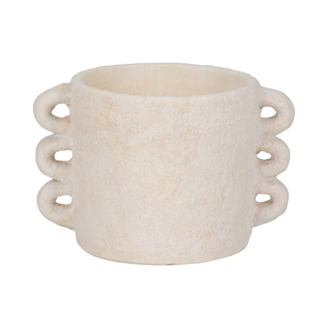 Cement Amphora Multi-Loop Handle Planter - White, 8 in.