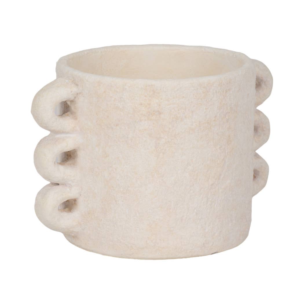 Cement Amphora Multi-Loop Handle Planter - White, 8 in.