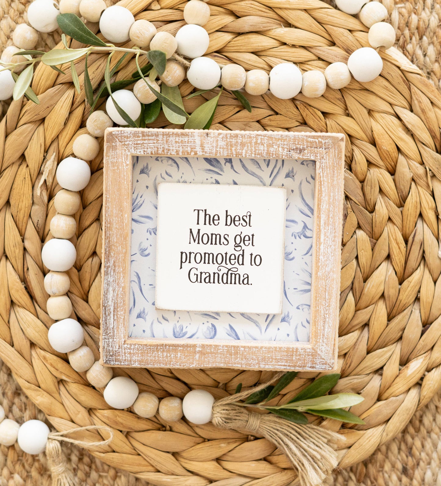 12618 - 5x5 rvs wood frame sign (MOM/GRANDMA) MOTHER'S DAY