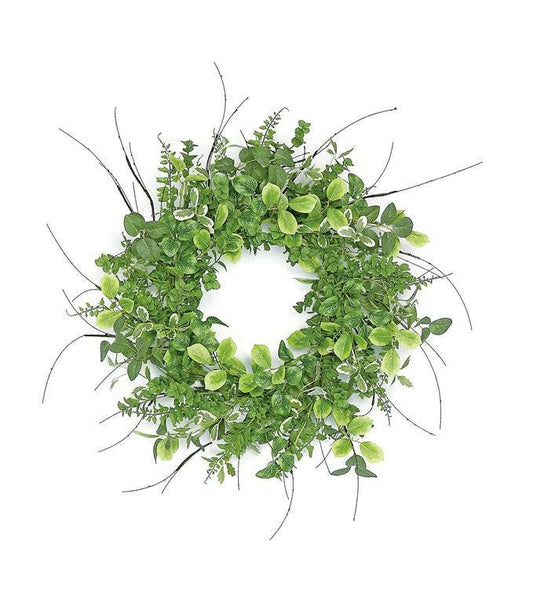 Mixed Foliage & Fern Wreath, 24"