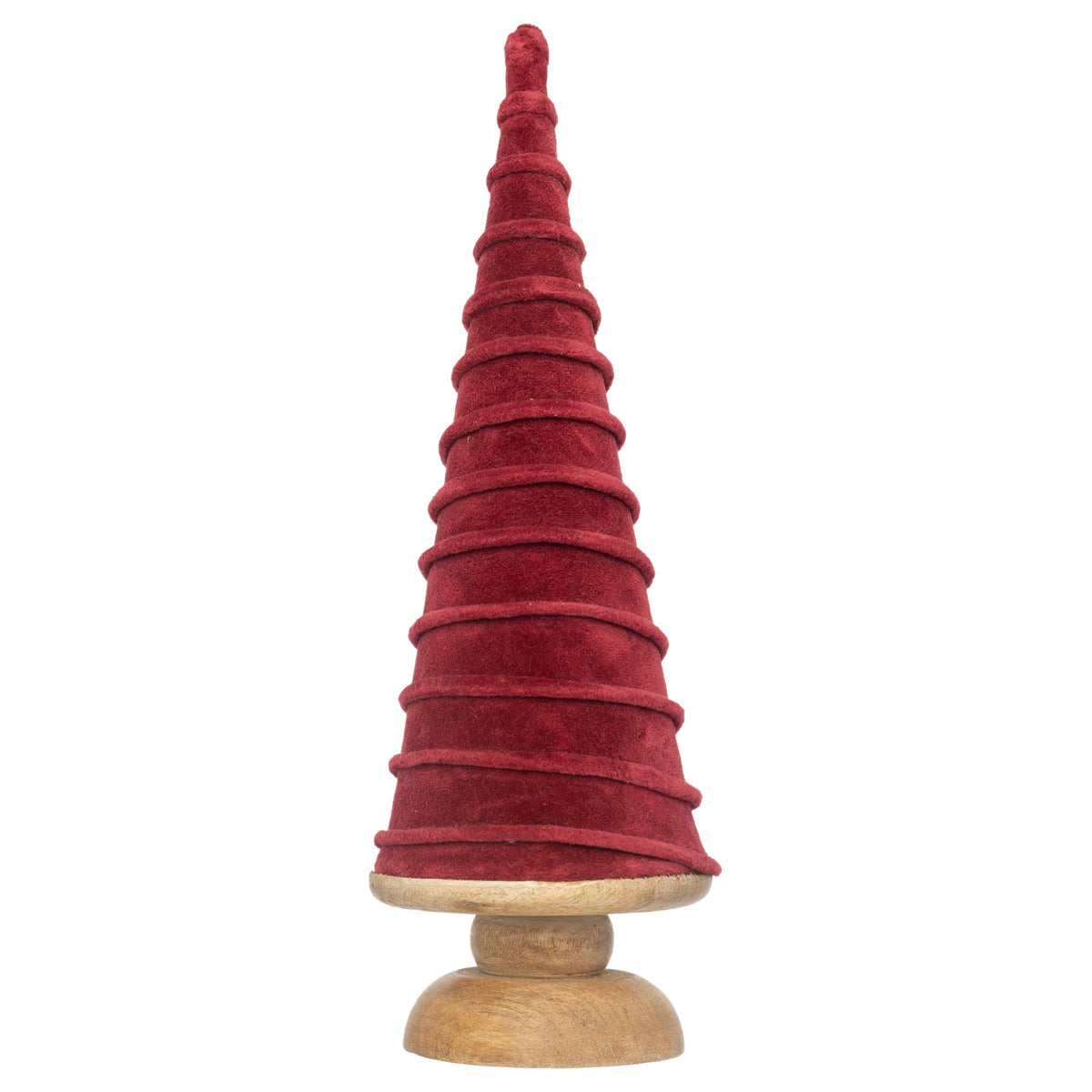 12.5" Burgundy Velvet Mango Wood Tree Christmas