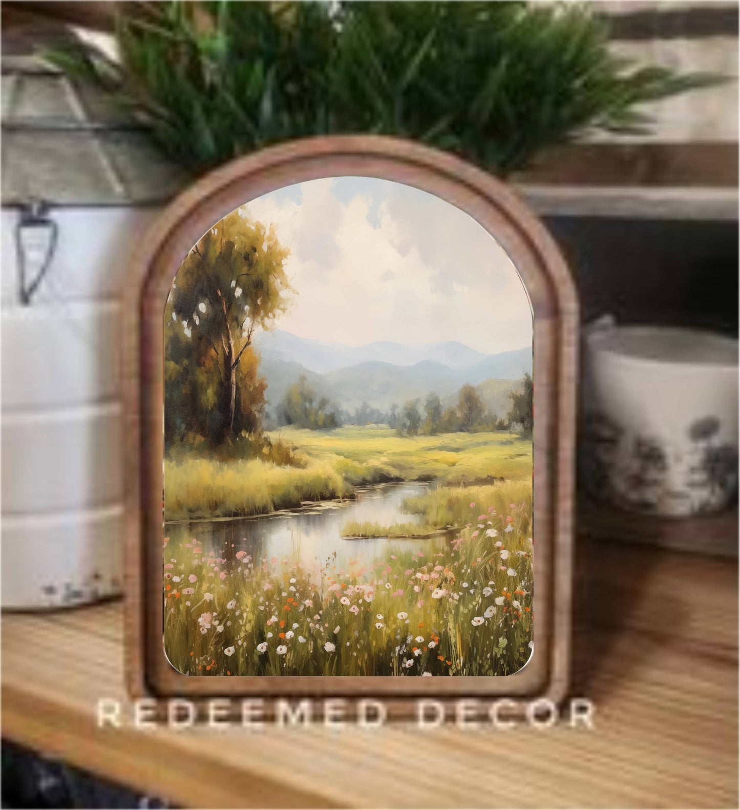 Arch Top Spring Stream Framed Art