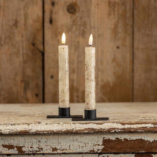 SET/ 2 - 7.25" 3D FLAME CREAM TAPER CANDLE