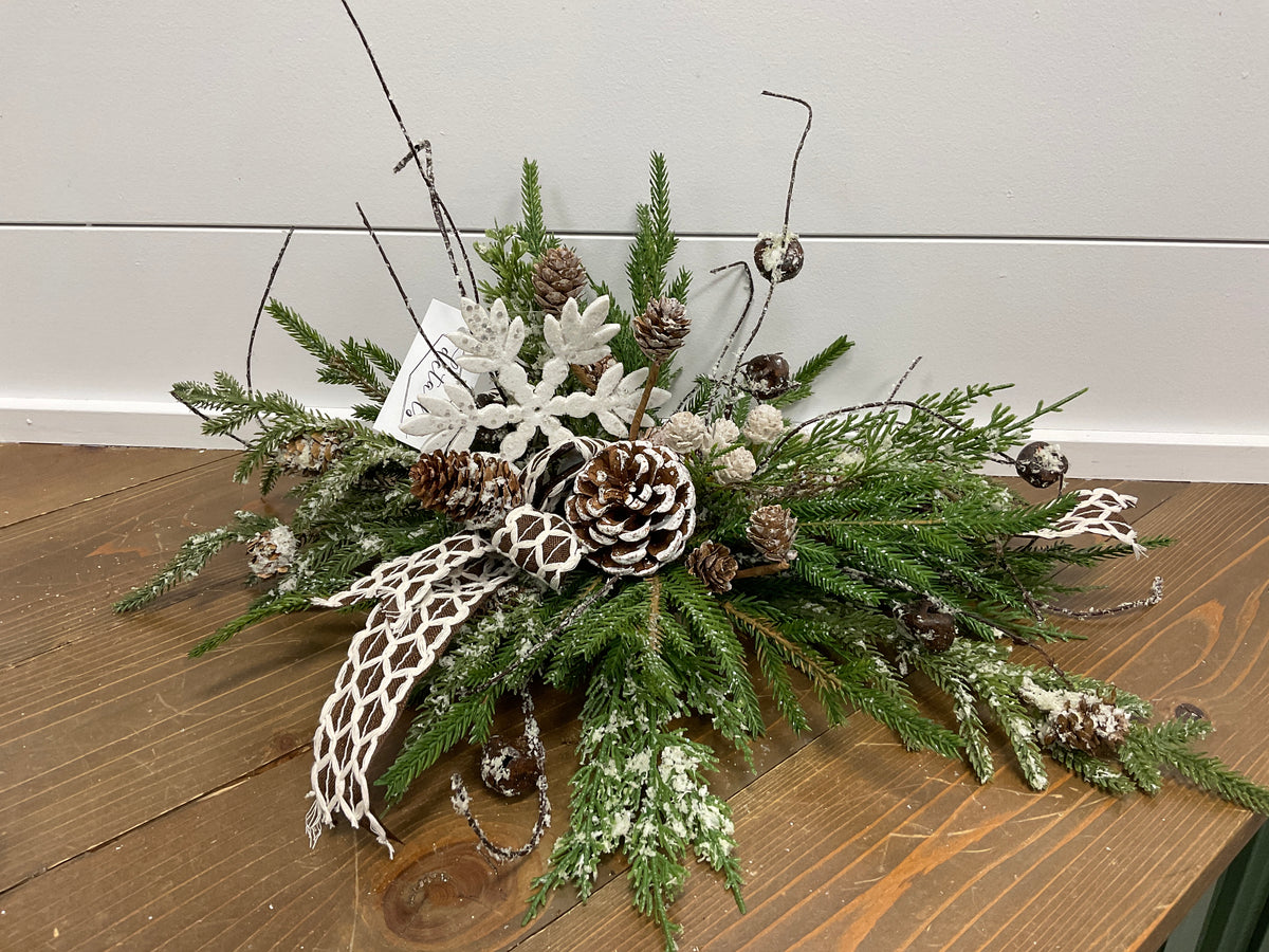 Snowflake with Pinecone and Ribbon