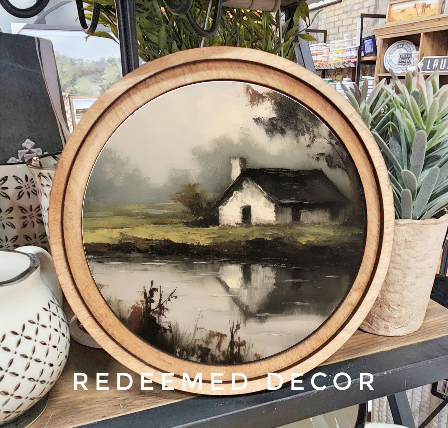 8" Round Cottage Pond Art