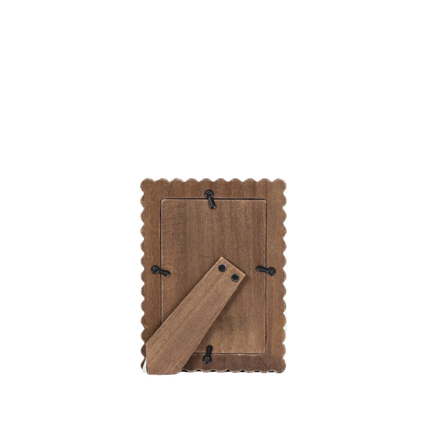wood scallop photo frame for 4x6 pic, espresso