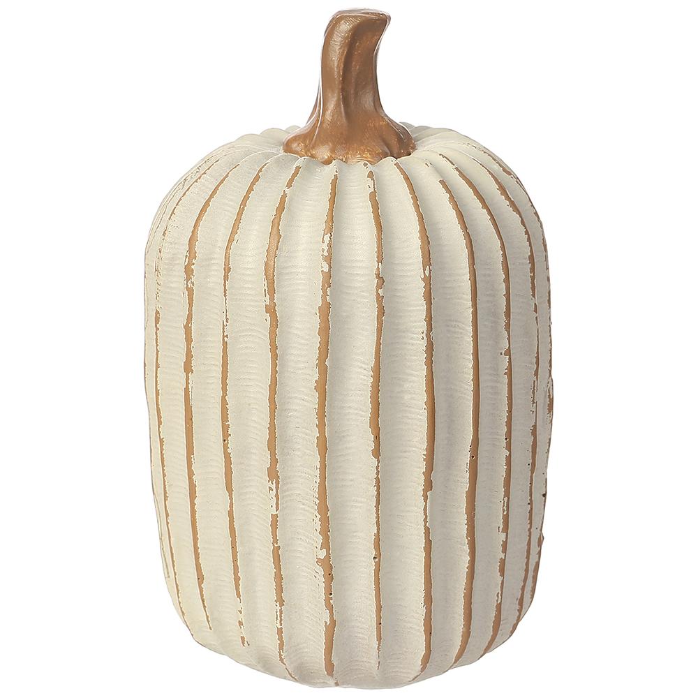 4.5"Hx3"D Pumpkin Whitewashed