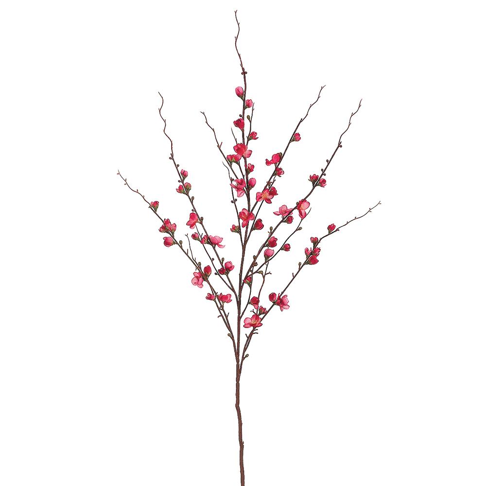 45" Quince Blossom Spray Cerise