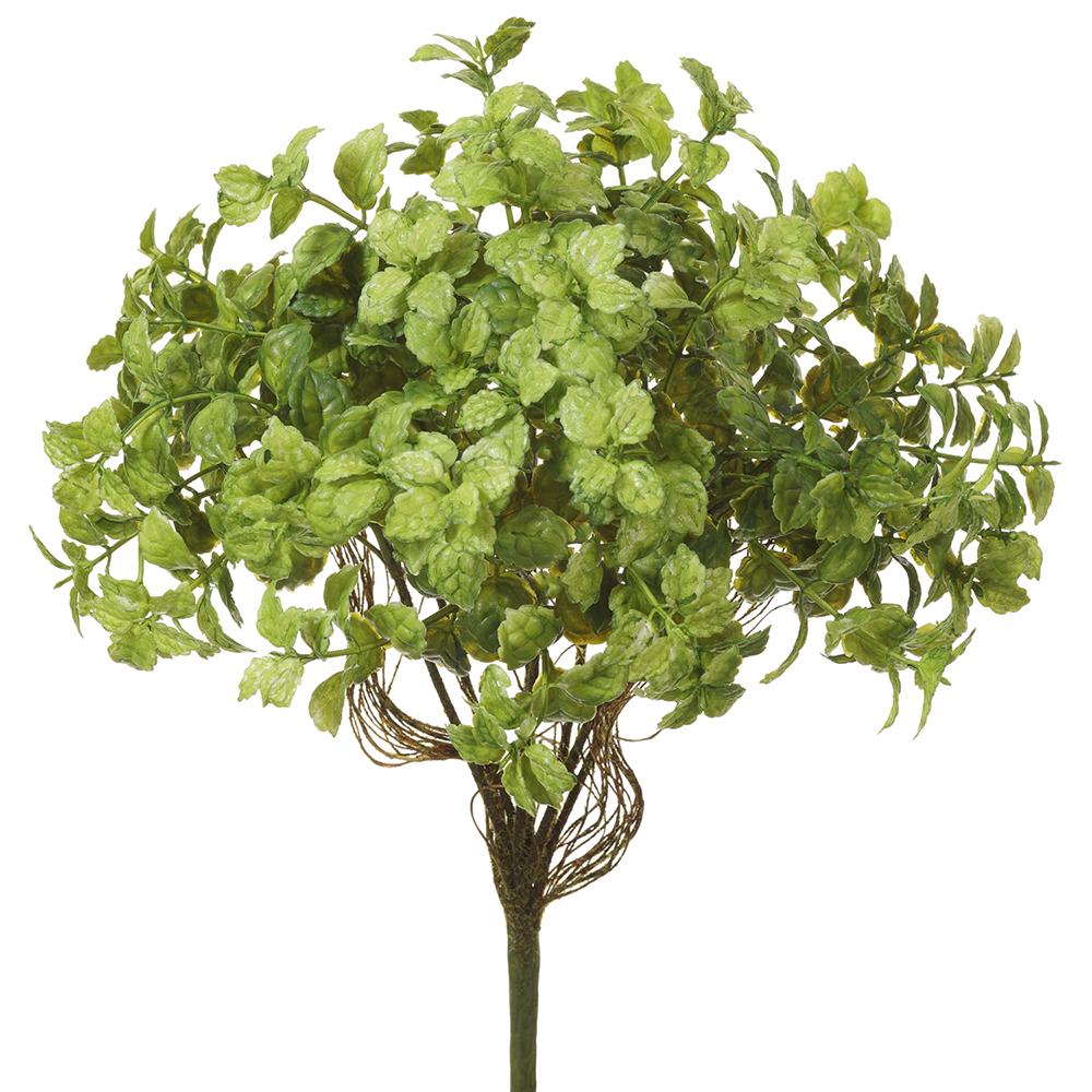 12" Mini Leaf Bush Green