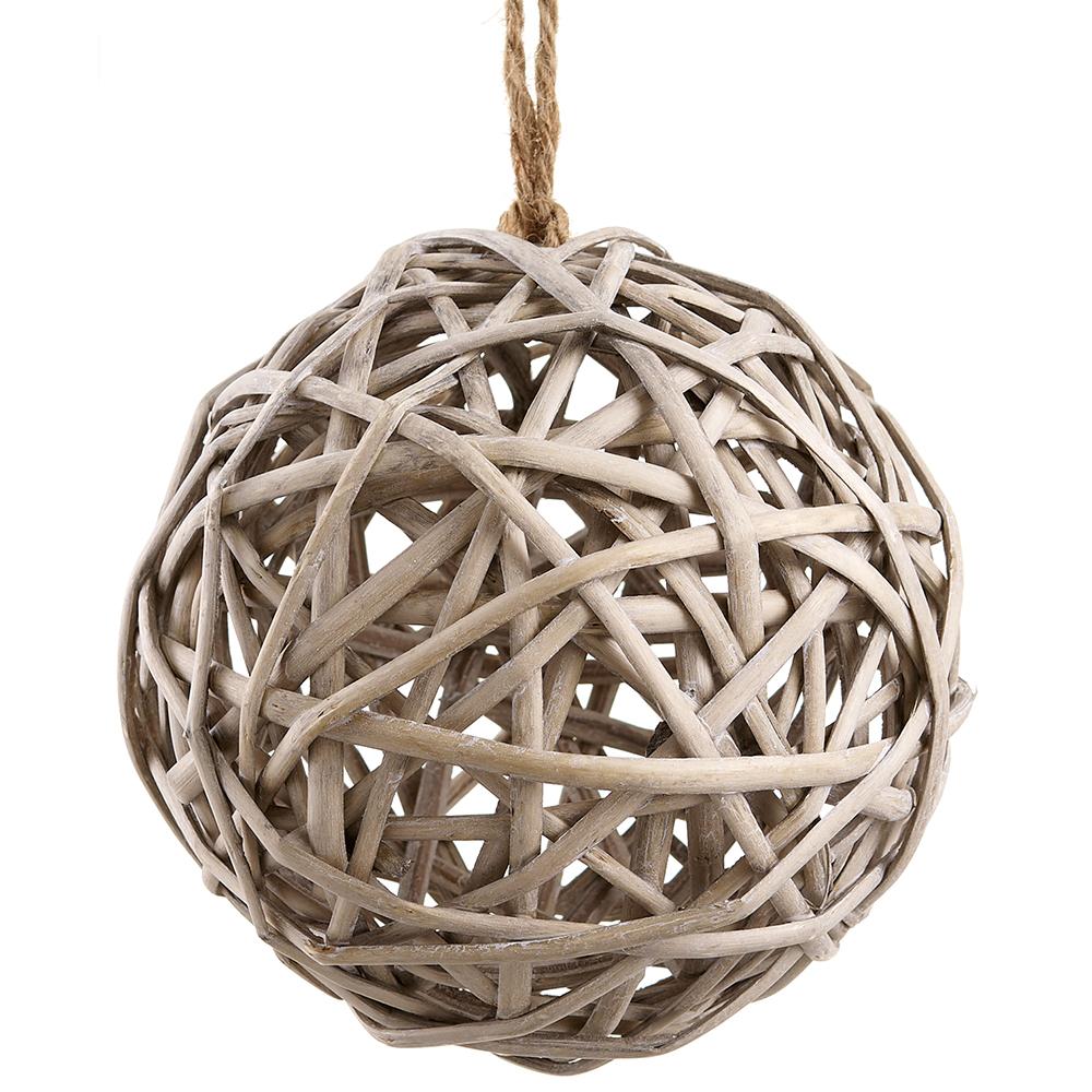 5" wicker ball ornament