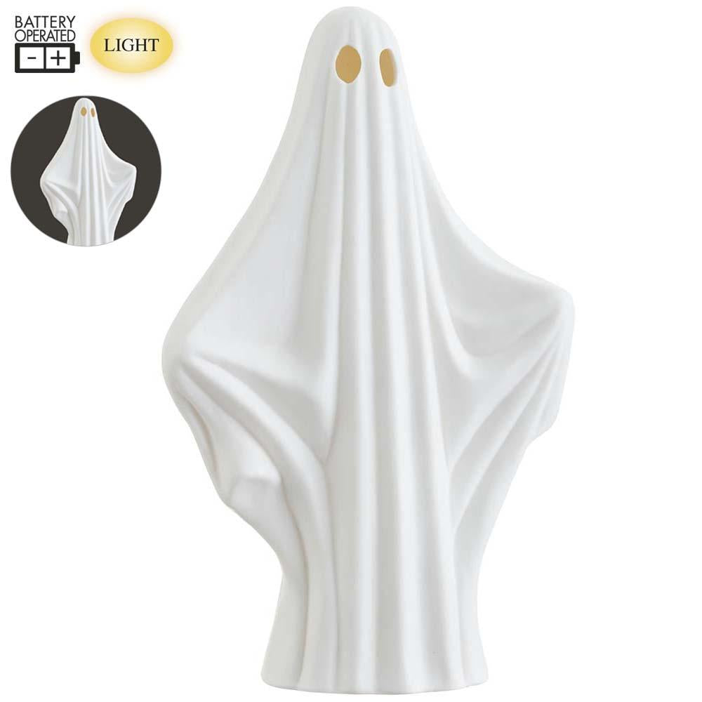 13.5" Battery Operated Ghost with Light White