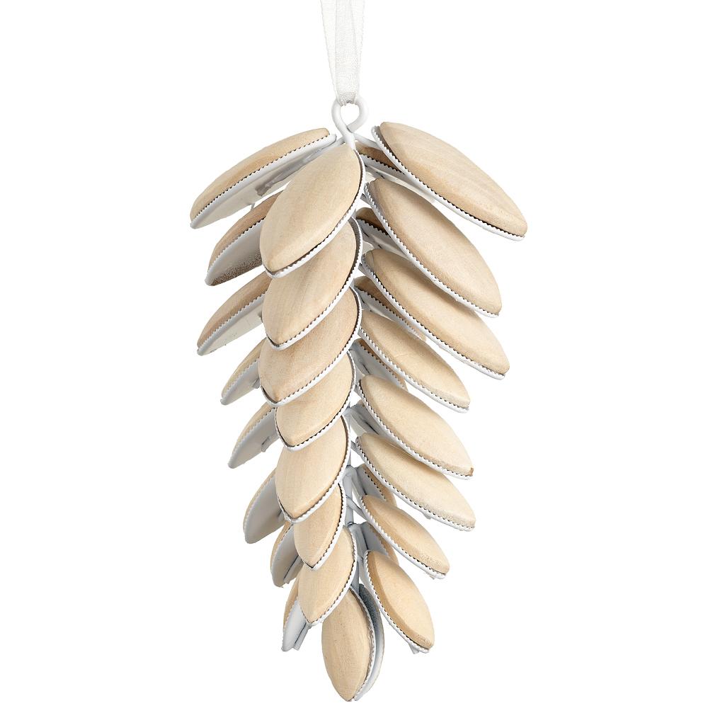 5"Wood Bead Pine Cone Oranment
