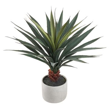 23" Agave Plant in Cement Pot Green