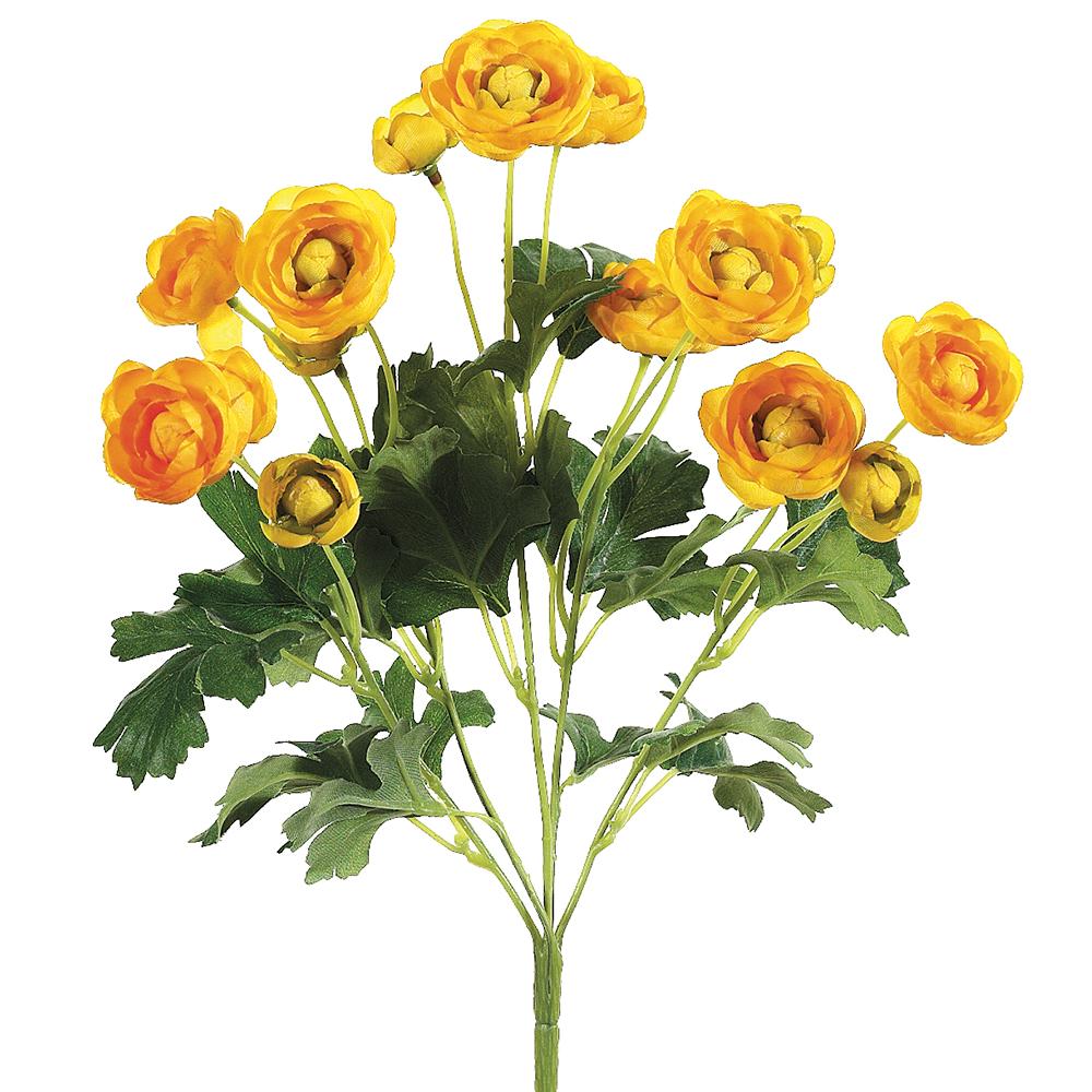 13" Mini Ranunculus Bush x5 Yellow