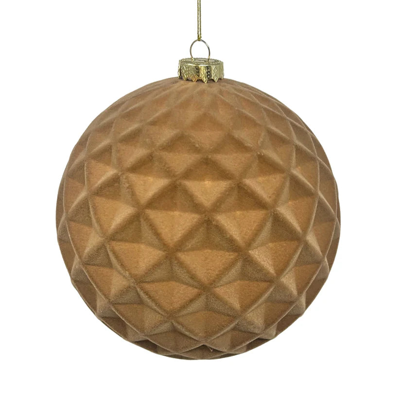Tan 6"Diamond Ball Ornament