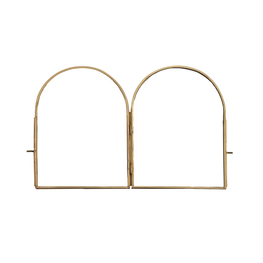 LG Brass & Glass Arched Photo Frame w/ 2 Sections (7" x 9" Photos)