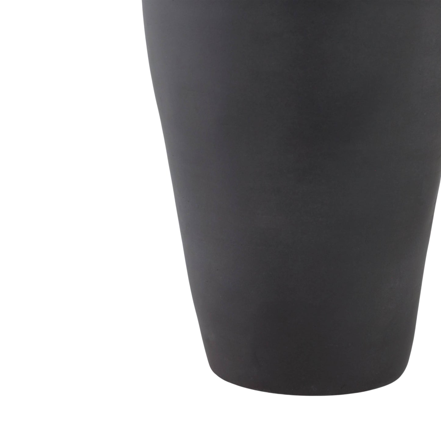 Ceramic Cylinder Ribbed Floor Vase Decor - Black, 16 in.