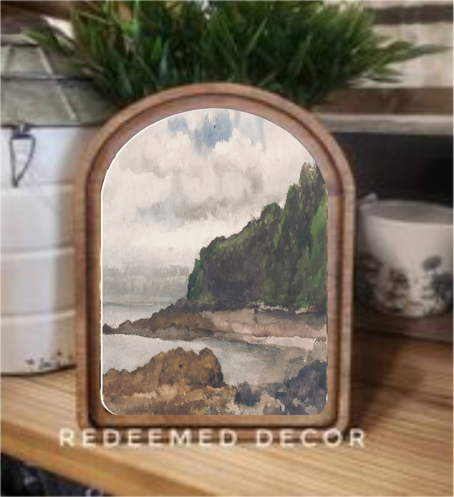 Arch Top Summer Coast Framed Art