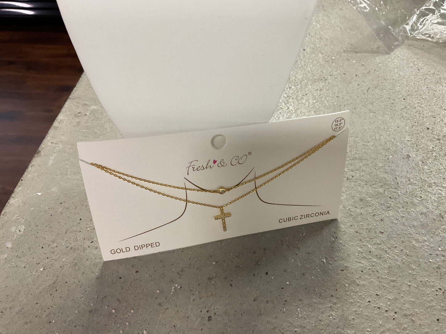 Gold Layered Necklace with Cross