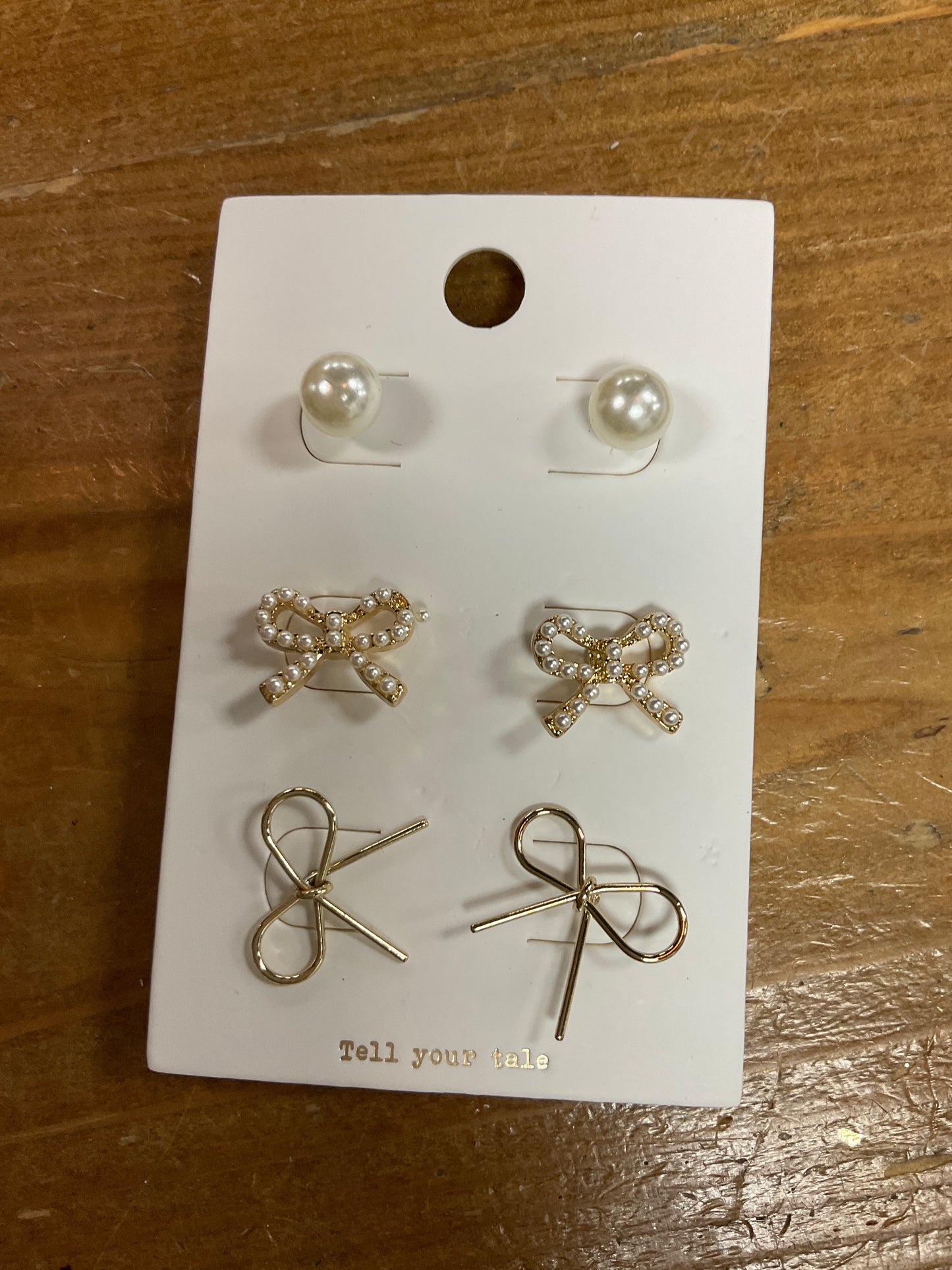 Pearl & Bow Asst Earring