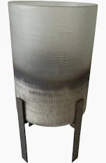 9" Glass Candle Holder Silver Sketching