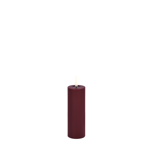 Wine Red LED Melted Pillar Candle