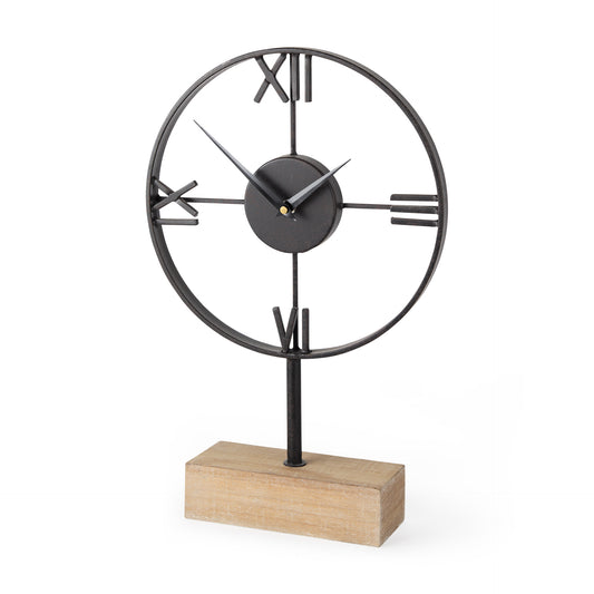 Oris Black Metal Open Frame Table Clock