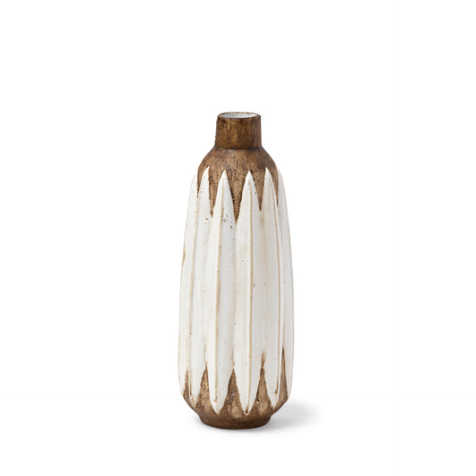 Sisko Short Rustic Brown White Ceramic Vase