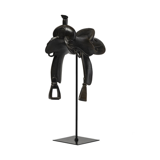Black Equestrian-Inspired Western Horse Saddle