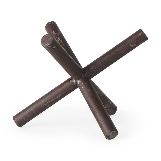 Astericks Large Brown Metal Decor Object