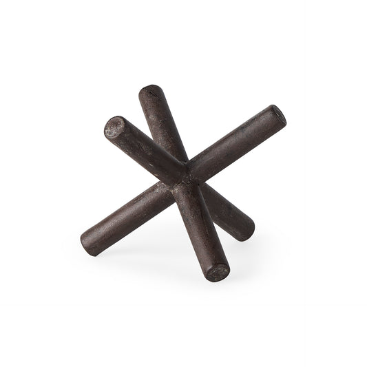 Astericks Small Brown Metal Decor Object