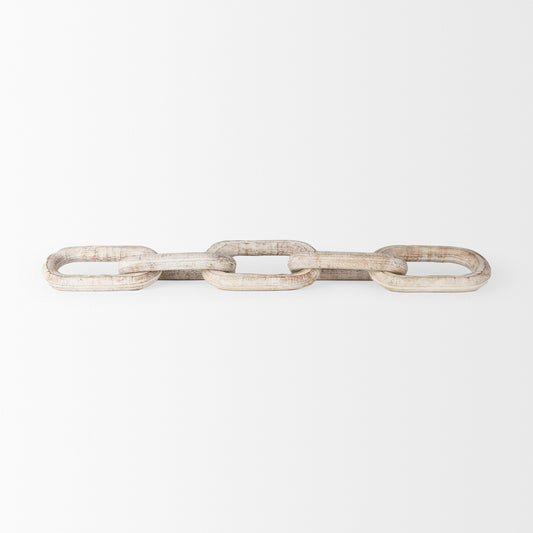Alix 29.0L x 5.0W x 5.0H Beige Wooden Link Chain Decorative Object