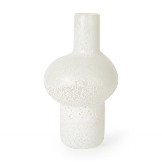 Heket Tall White glass vase