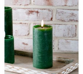 6" Green LED Pillar Candle