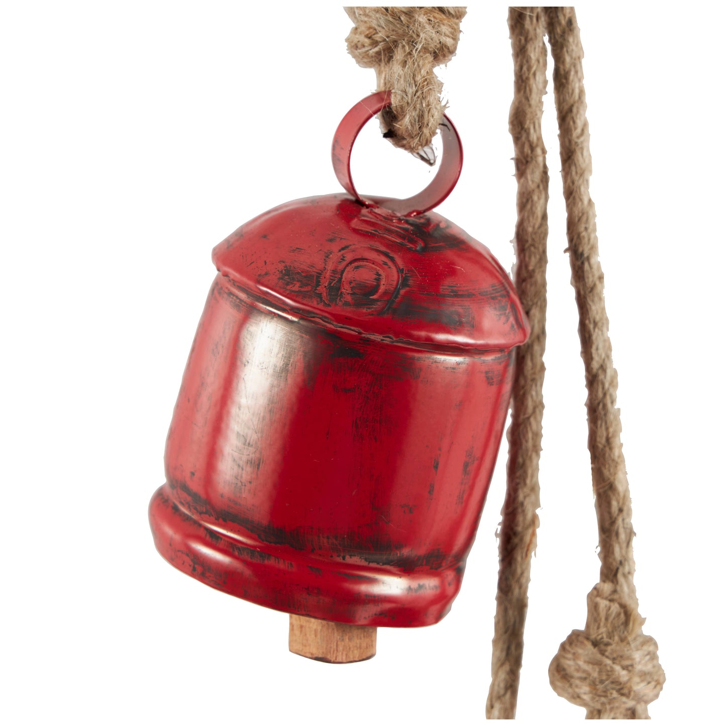 Bohemian or Eclectic Metal Decorative Cow Bells - Gold, Red