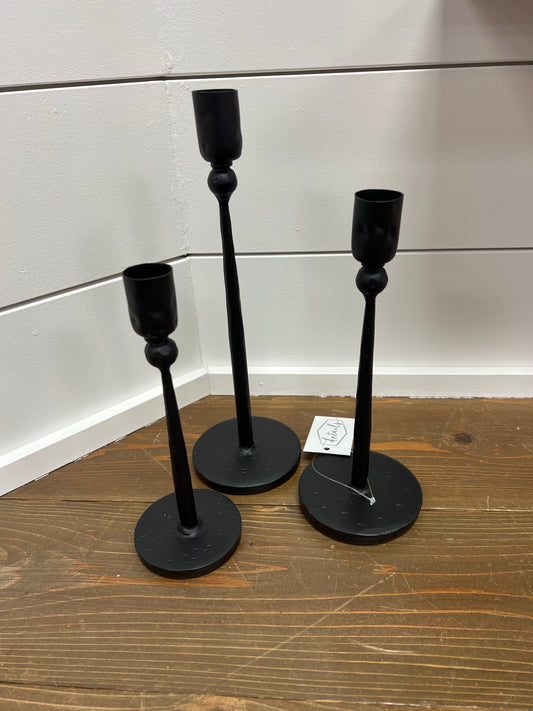 S/3 Black Taper Candle Holders HOLDERS