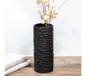 12.5 Black Braided Pattern Cement Pottery