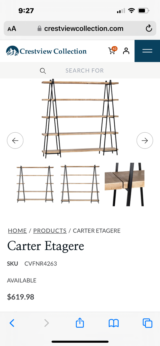 Carter Etagere Shelving Unit
