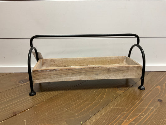 14x7 Mango Wood/Iron Tray