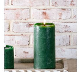 8" Wide Green Pillar Candle