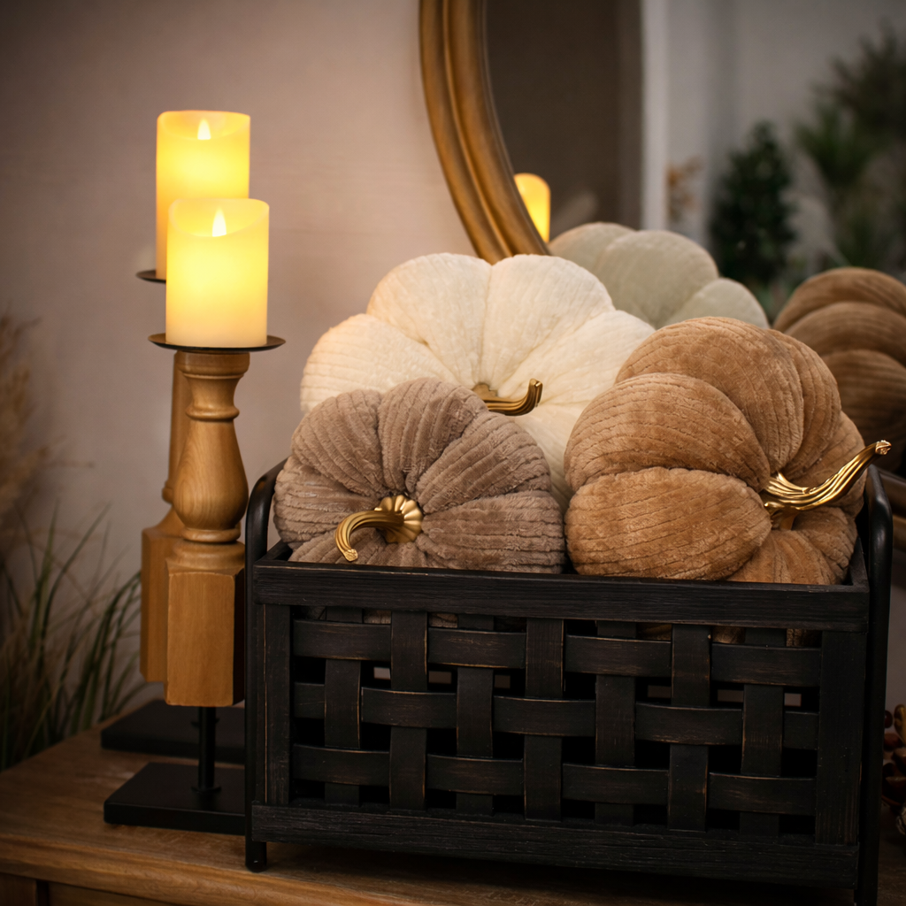 HN104  Pumpkin 7"x 7" x 7", 9" x 9" x 7.5", 10" x 10" x 8",  Set of 3 PK1