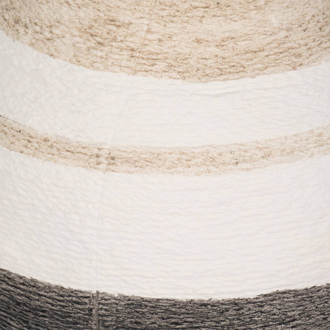 Multicolor 12 in. Ceramic Striped Woven Textured Vase