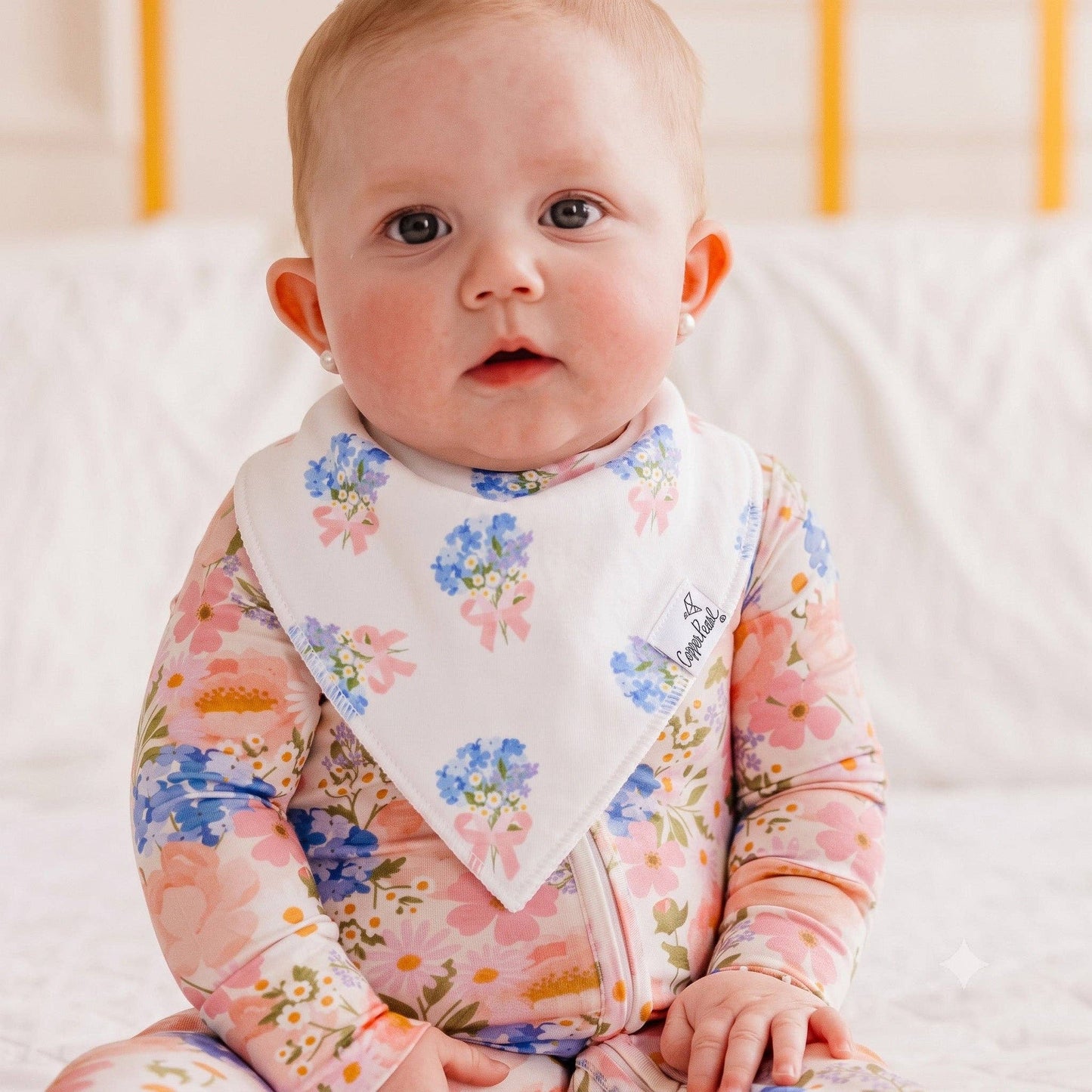4 Pack Baby Bandana Bibs - Penelope