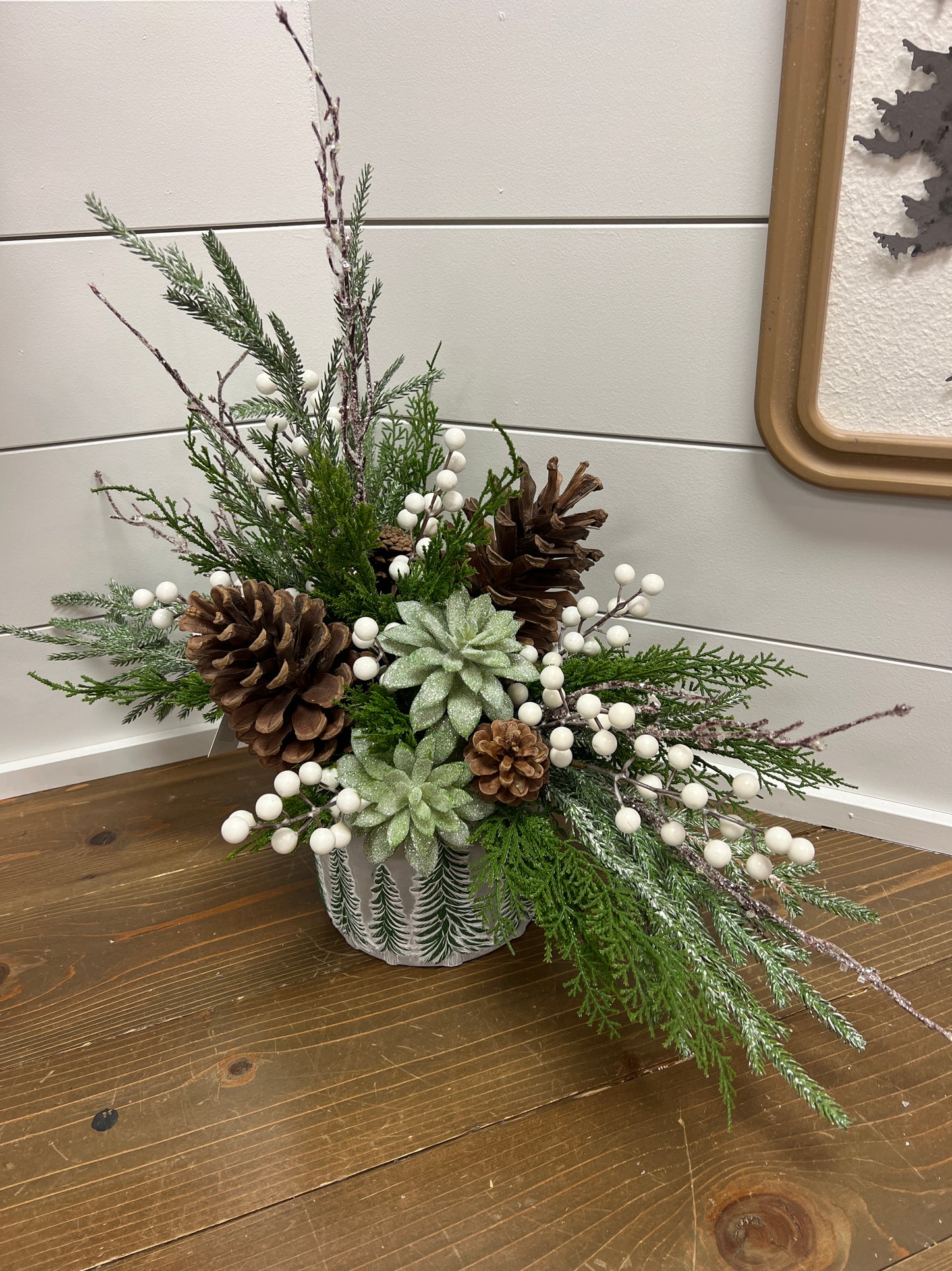 Pinecone with Tree Arrangement