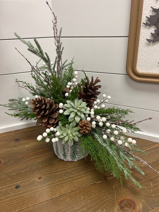 Pinecone with Tree Arrangement