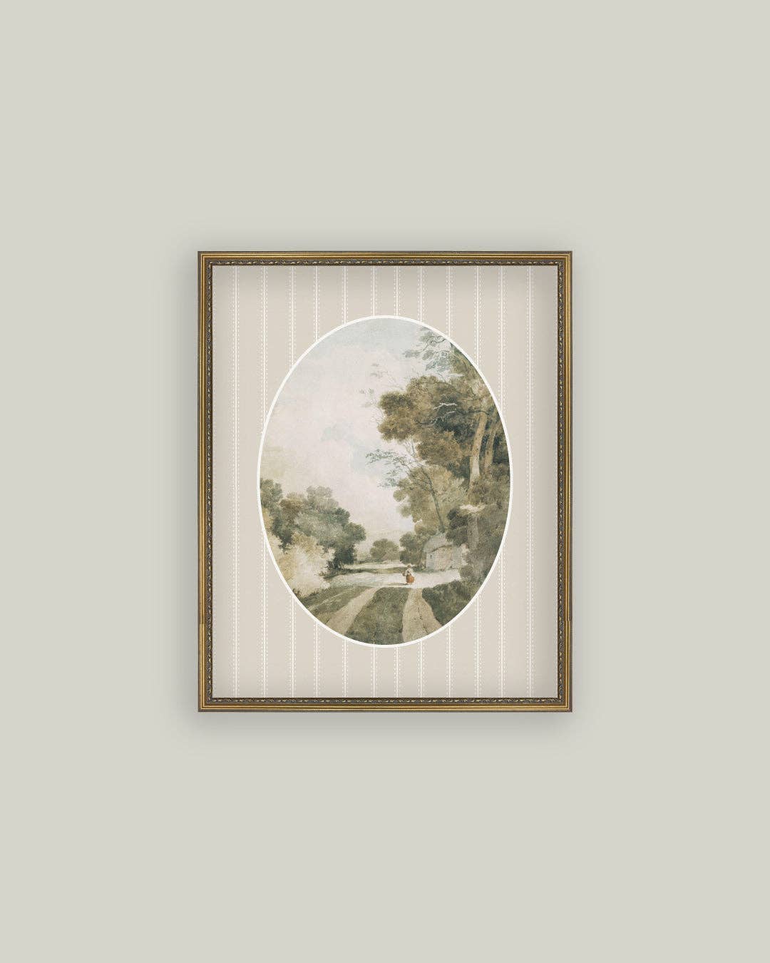 Oval Landscape with Cottages