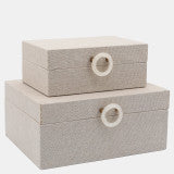Box W/Ring Detail, Beige